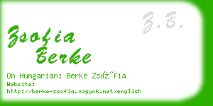 zsofia berke business card